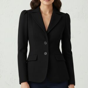Derek Lam Wool Cashmere Tailored Blazer, Black, Size 4